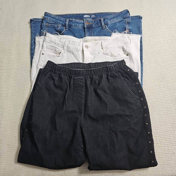 Bundle Of 3 Old Navy & Allison Daily Jeans‎ Women's Size 12/12P Good PreOwned - Picture 1 of 10